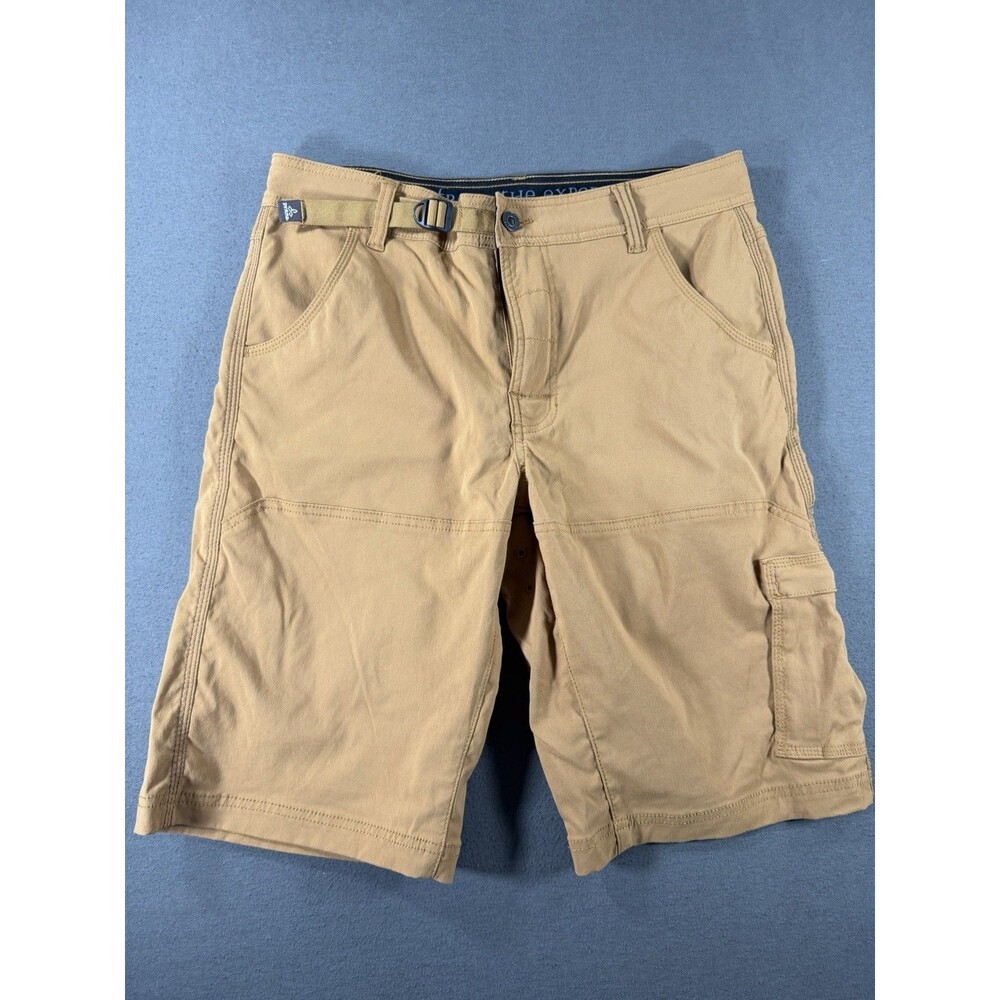 prAna Zion Shorts Mens S Brown Belted Cargo Hiking Stretch 12" M3STRE110